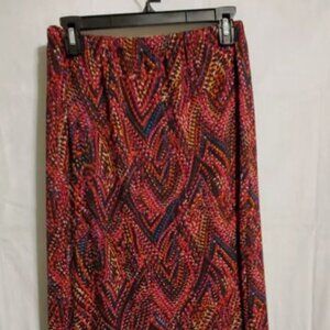 EUC Notations Women's Skirt M Elastic Waistband Multi-colored (DAR312)